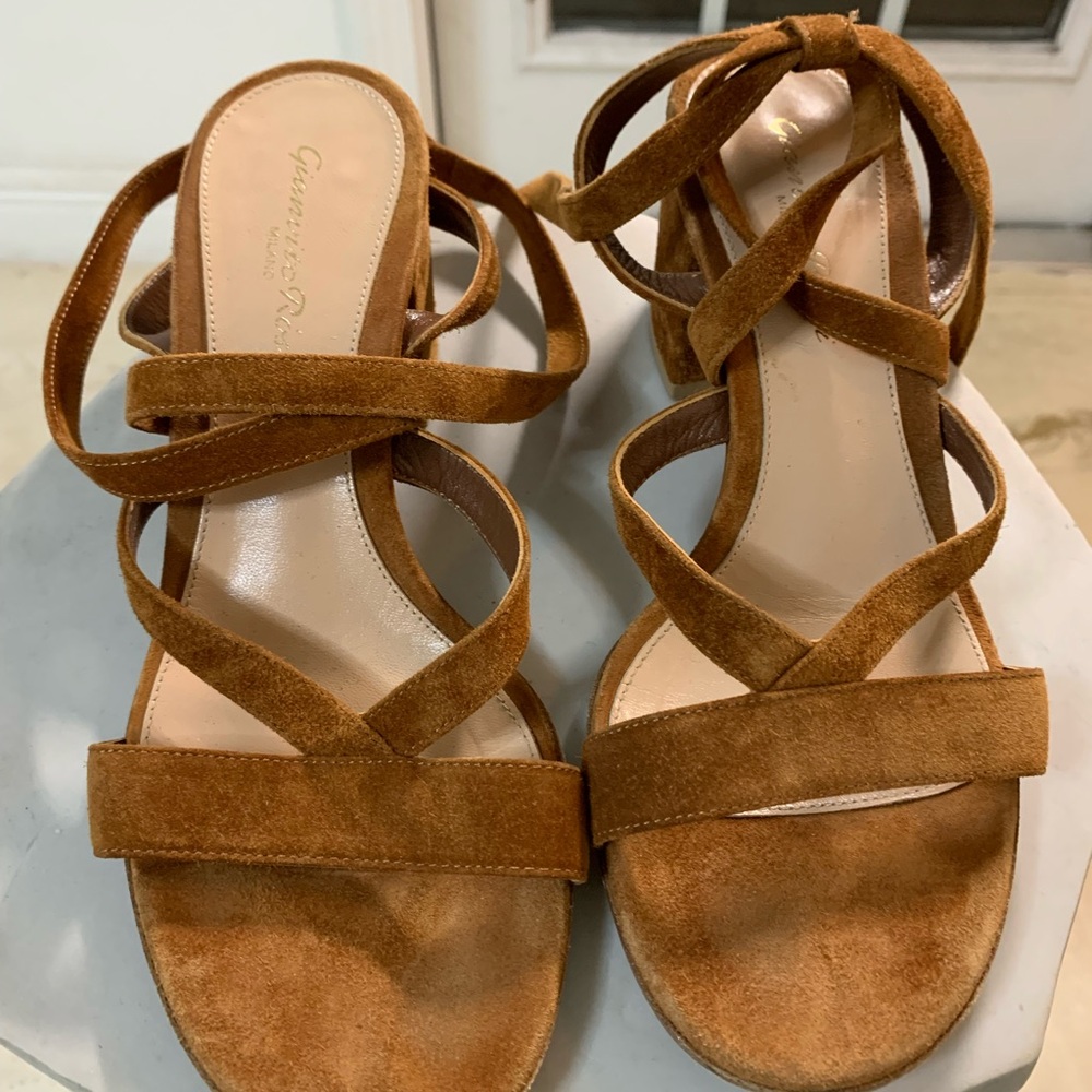 Gianvito Rossi Tan Strappy Sandals